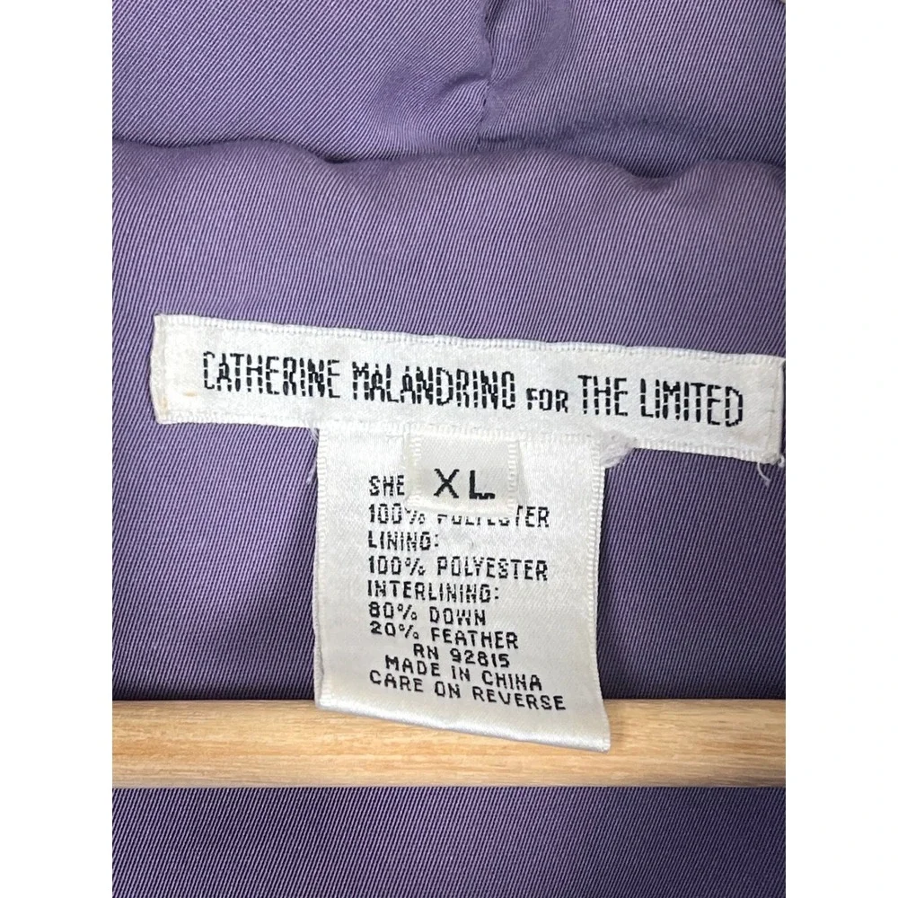 Catherine Malandrino x The Limited Down Puffer Jacket Purple Quilted XL‎ Cropped
